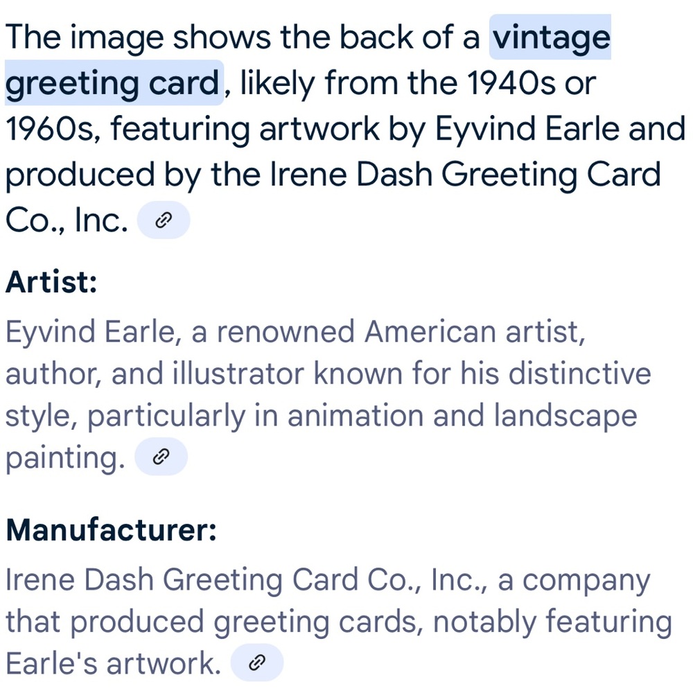 Eyvind Earle Vintage card Art Print with writing inside - Picture 5 of 5
